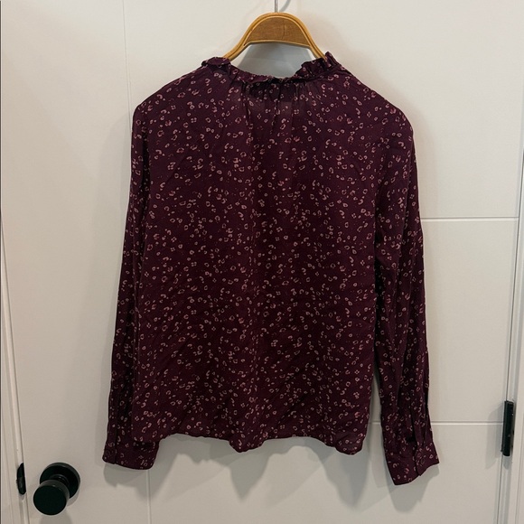 Anthropologie Plum Floral V-Neck Blouse size XS - Picture 5 of 7